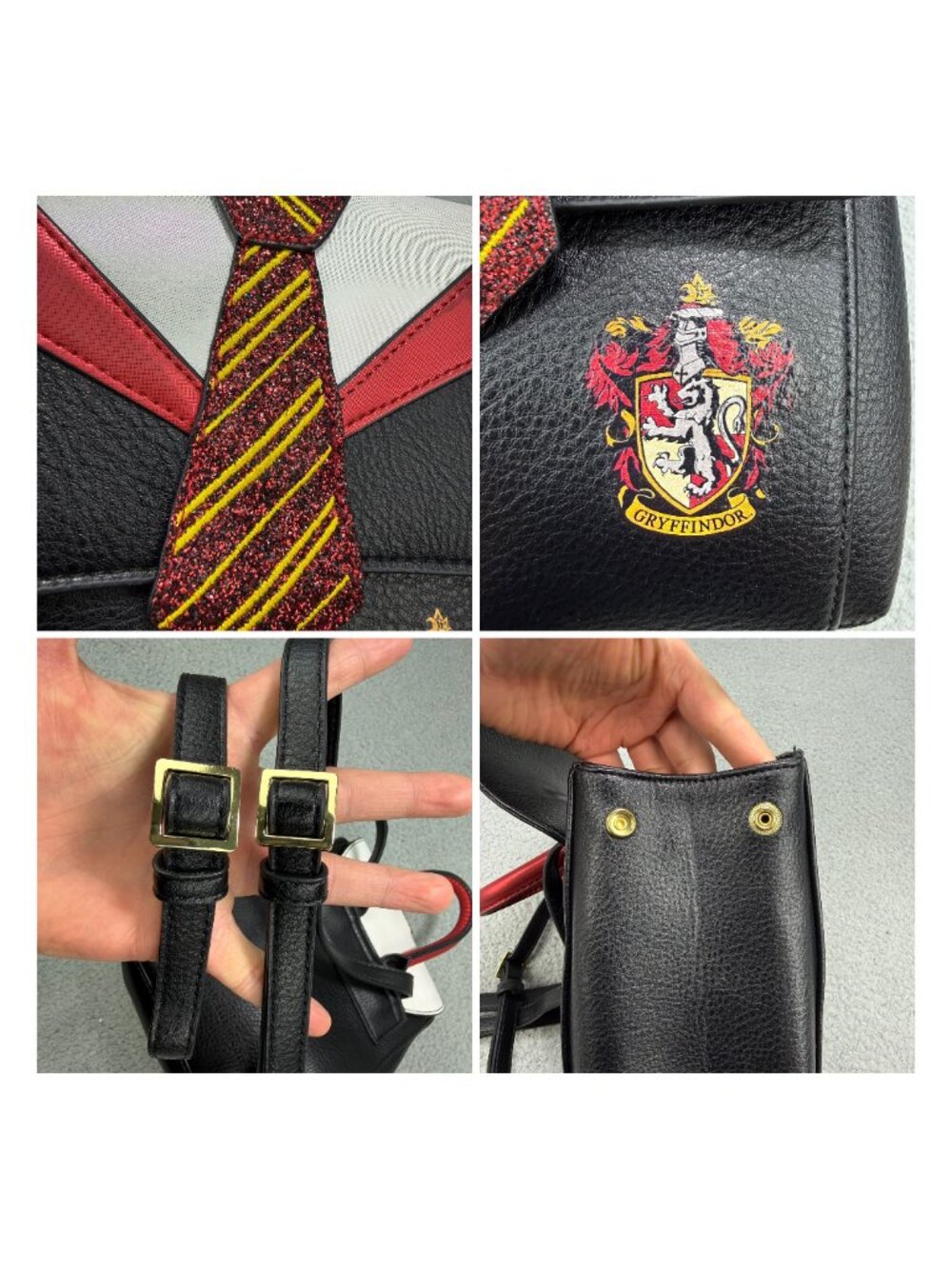 Harry Potter Backpack Mini Black Gryffindor Bag Danielle Nicole Faux Leather - Picture 9 of 13